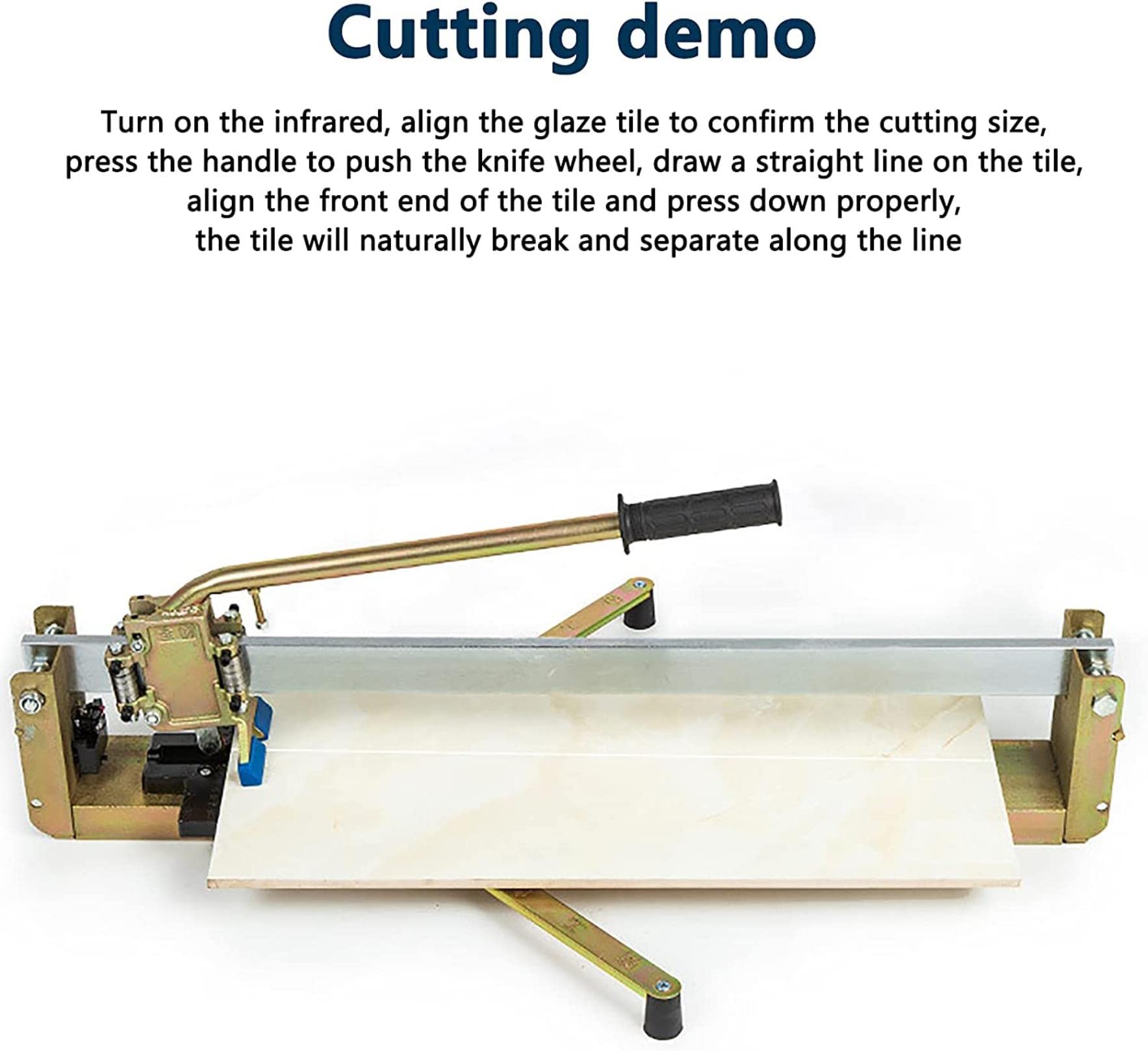 Cortadora de Azulejos Manual Profesional con Ancho de Corte de 600 mm, guía de precisión para espesores de 6 a 15 mm, Ideal para la instalación de cerámica y Azulejos.