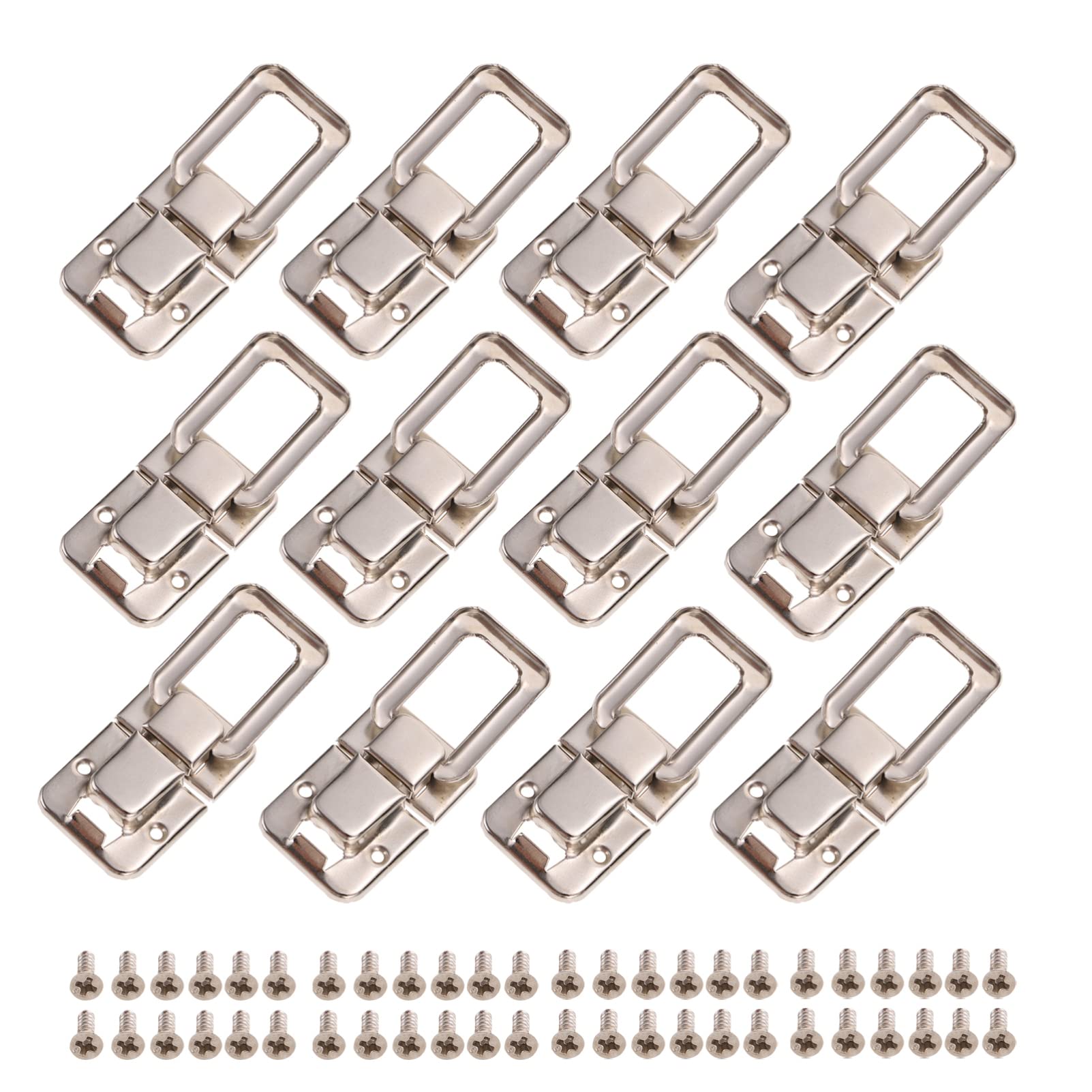 NVSFZGIYG 30pcs Chest Lock Iron Jewelry Boxes Buckle Metal Box Toolbox Antique Cabinet Clasp Case Luggage Suitcase Furniture Clamp Latch(Silver)
