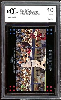 2007 Topps #40a Derek Jeter/Mickey Mantle/George Bush Card BGS BCCG 10 Mint+