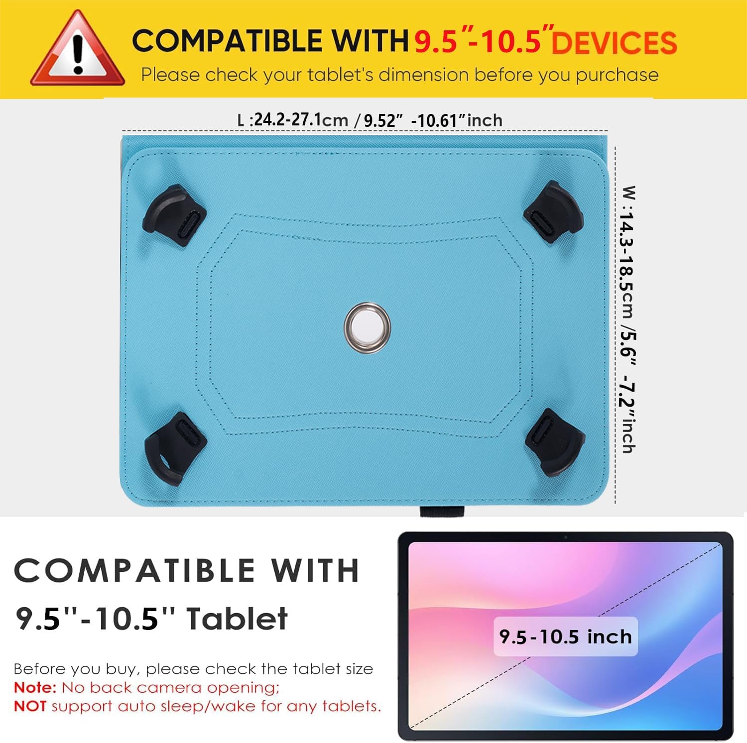 Universal 10 10.1 Inch Android Tablet Case,360 Degree Rotatable Kickstand Multiple Viewing Stand Case Cover for 9.6" 10" 10.1" 10.5" and All 9.5-10.5 Inch Touchscreen Tablet,Flower Grass 08