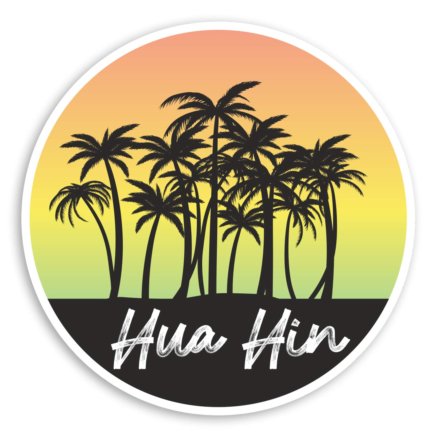 Destination Vinyl Ltd Multi 2 X 10Cm Tropical Hua Hin Vinyl Stickers Thailand Travel Luggage Sticker #30651 (10Cm Wide)