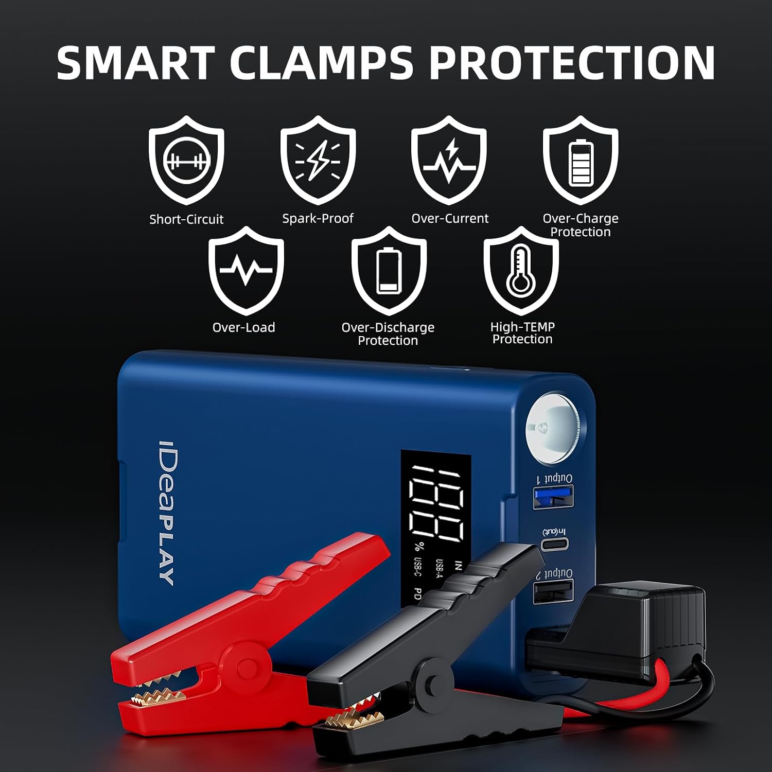 Pintar clamps protection icons for IDEAPLAY Jump Starter