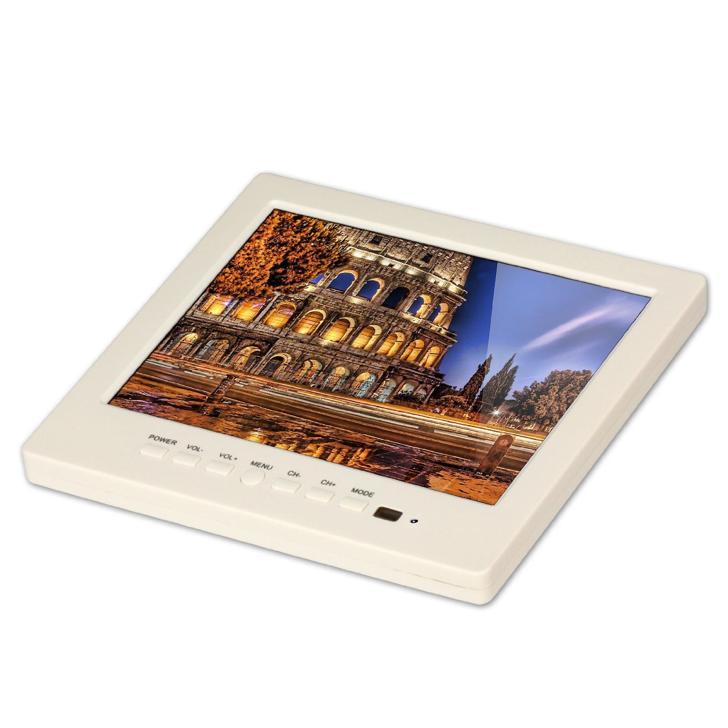 BW Monitor LCD a colori CCTV da 8 pollici con porta VGA BNC AV e altoparlante risoluzione 1024 * 768 - bianco