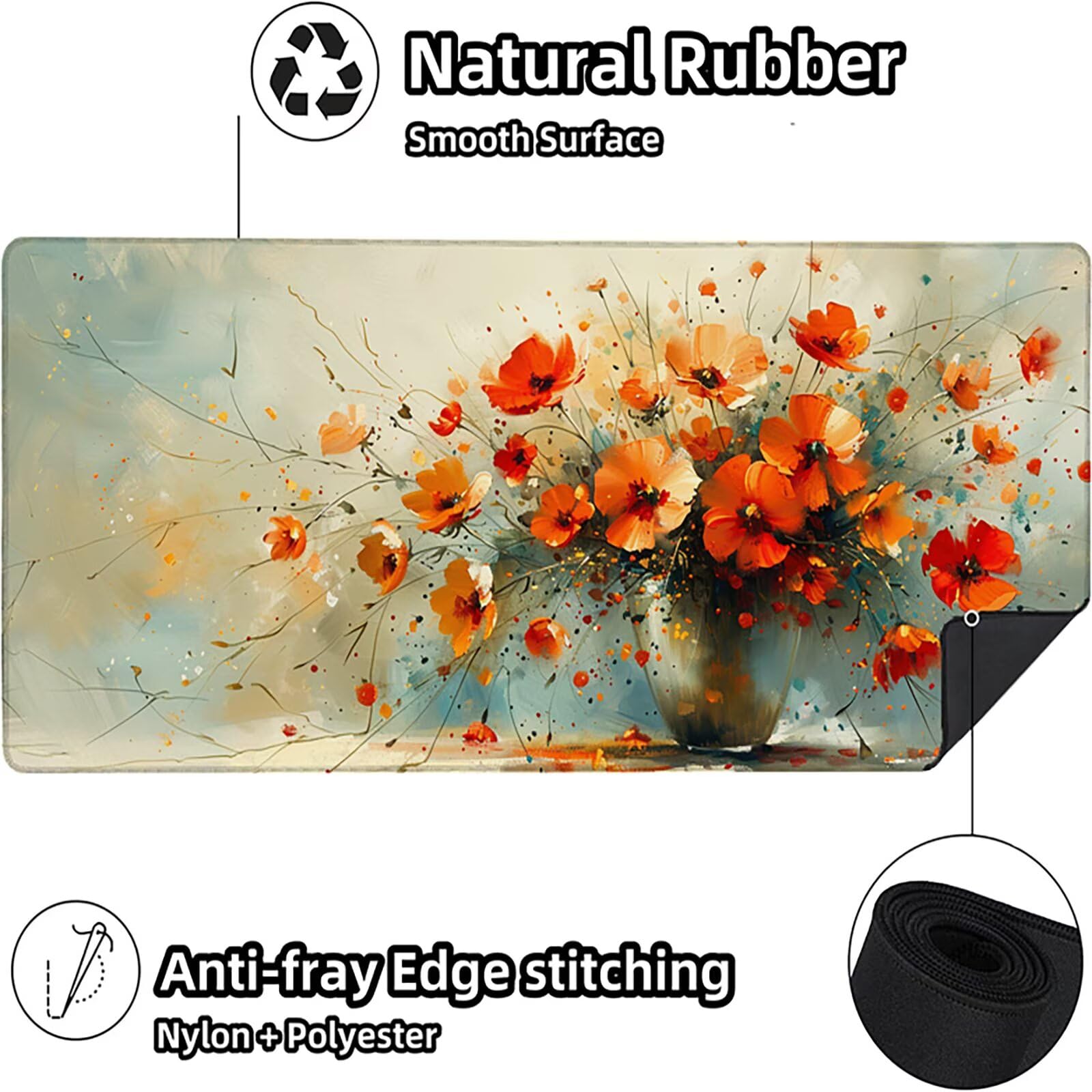 Florero Alfombrilla Ratón Gaming XXL 1500 x 800 mm, Alfombrilla Gaming Amarillo Mousepad con Base de Goma Antideslizante, Impermeable Desk Mat para Teclado y Raton, Accesorios Gaming, Regalos L-7
