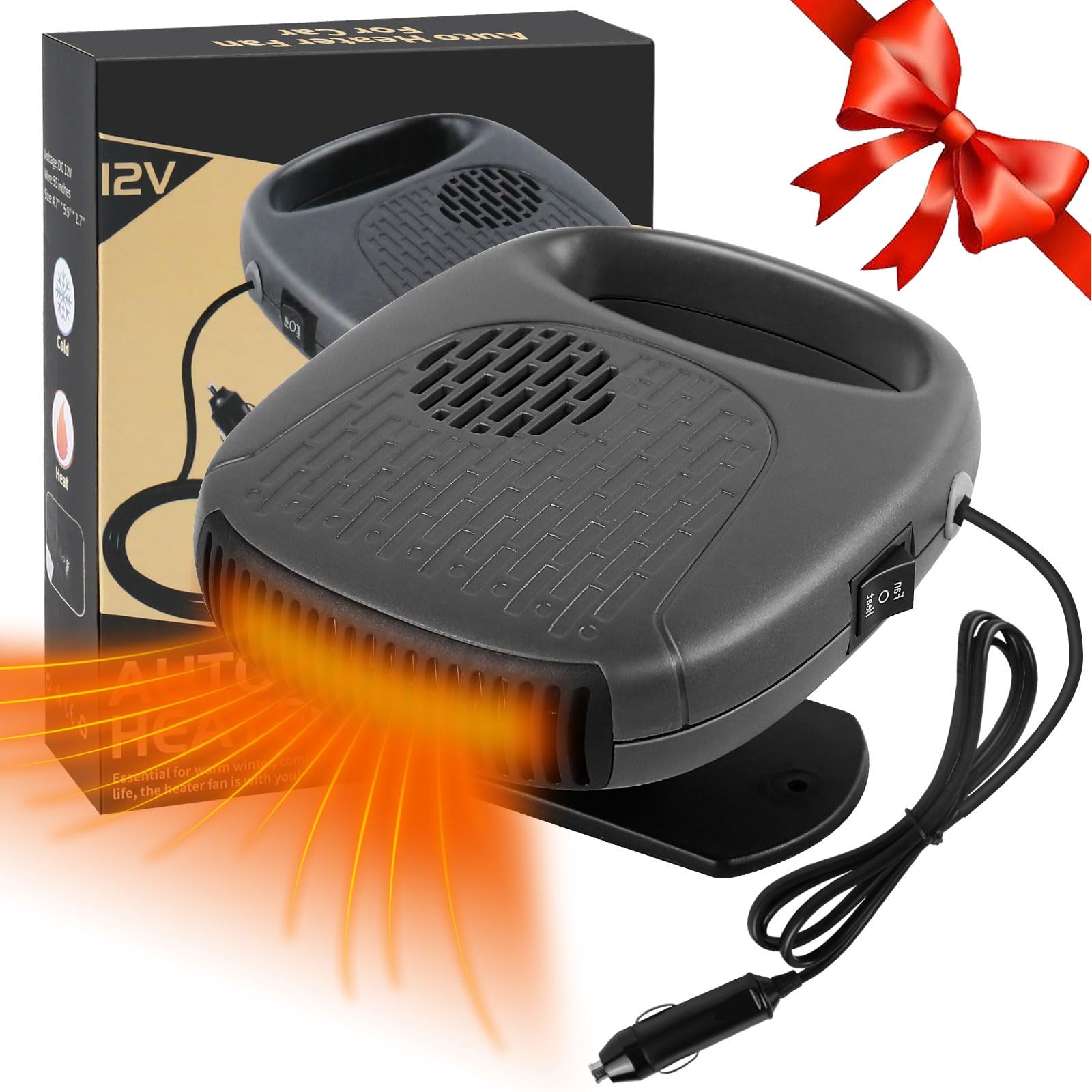 Car Heater, Fast Heating & Cooling Fan for Defrost Defogger Car