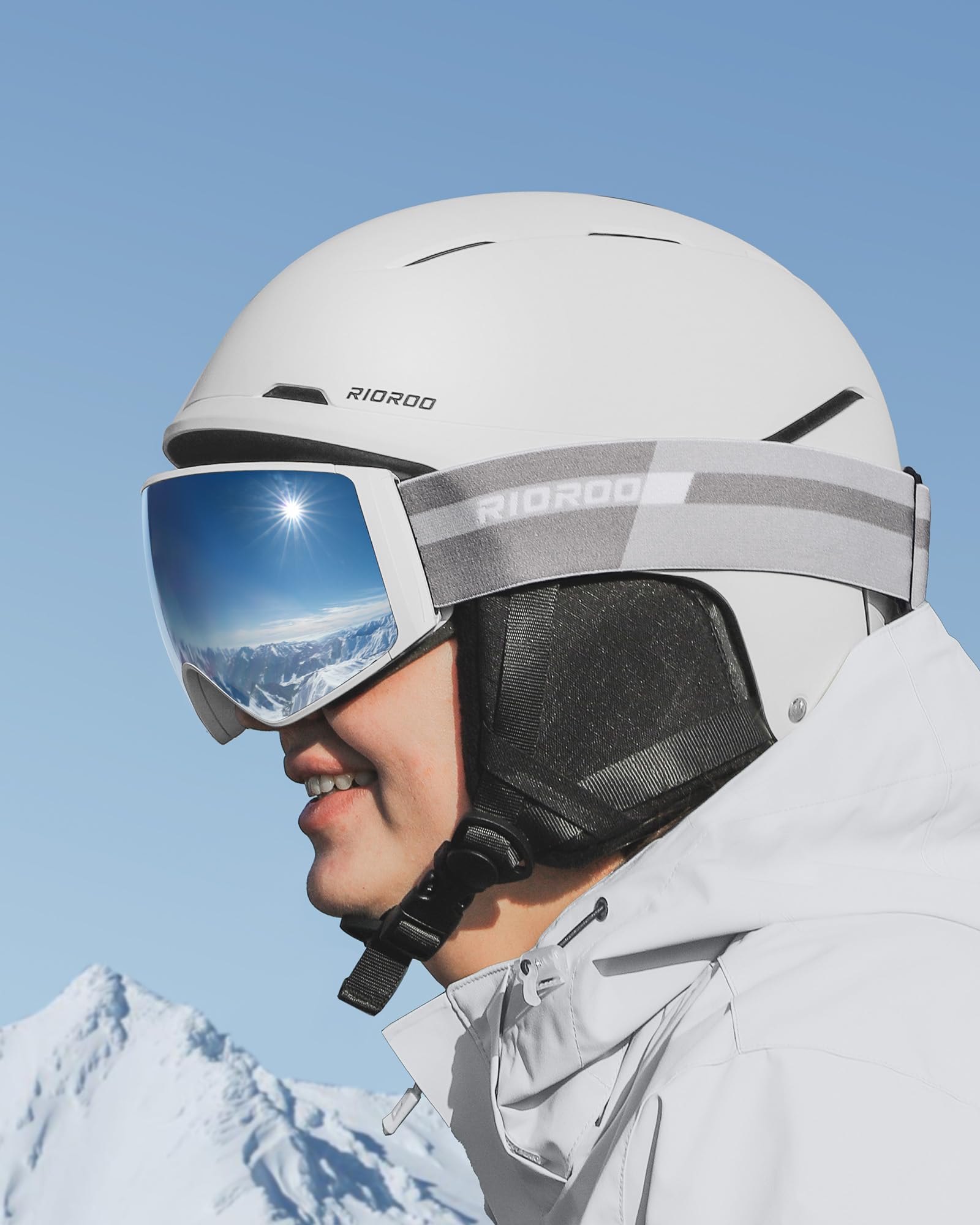 Occhiali da Sci, Occhiali da Neve Per Uominionne Signore Giovani, Occhiali da Snowboard Sopra Gli Occhiali, Occhiali da Sci Con Lenti Intercambiabili, OTG Protezione UV