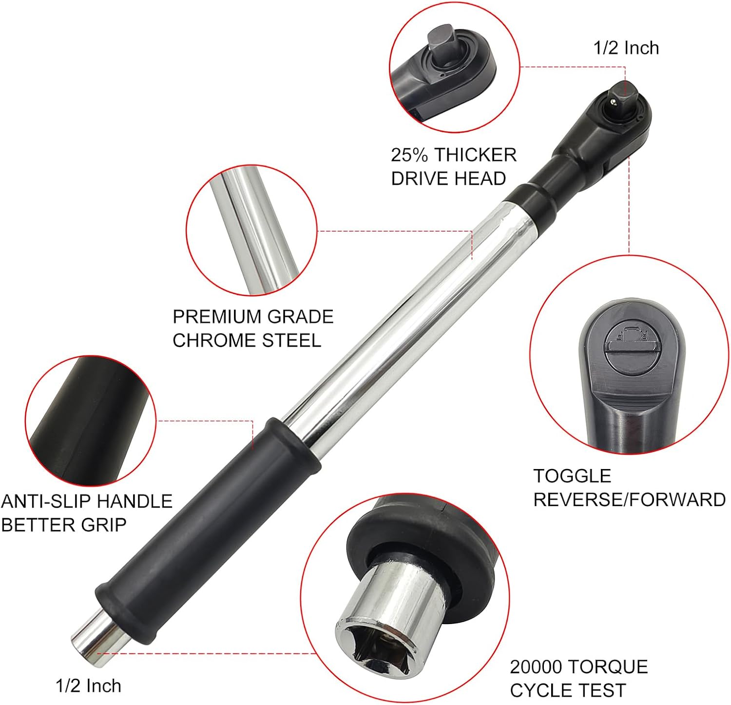 Offset Extension Wrench Impact Ratchet Extender 1/2in 2 in 1 Manual Automatic Multi Functional High Torsion Socket Impact Extension Ratchet with 5 Adapter for Narrow Spaces