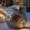 Outdoor Christmas Inflatable Decorated Ball, Giant PVC Christmas Inflatable Ball, Christmas Tree Decorations Outdoor Garden, Party Holiday Decorated Inflatables Balls Golden Snowflake Stripes