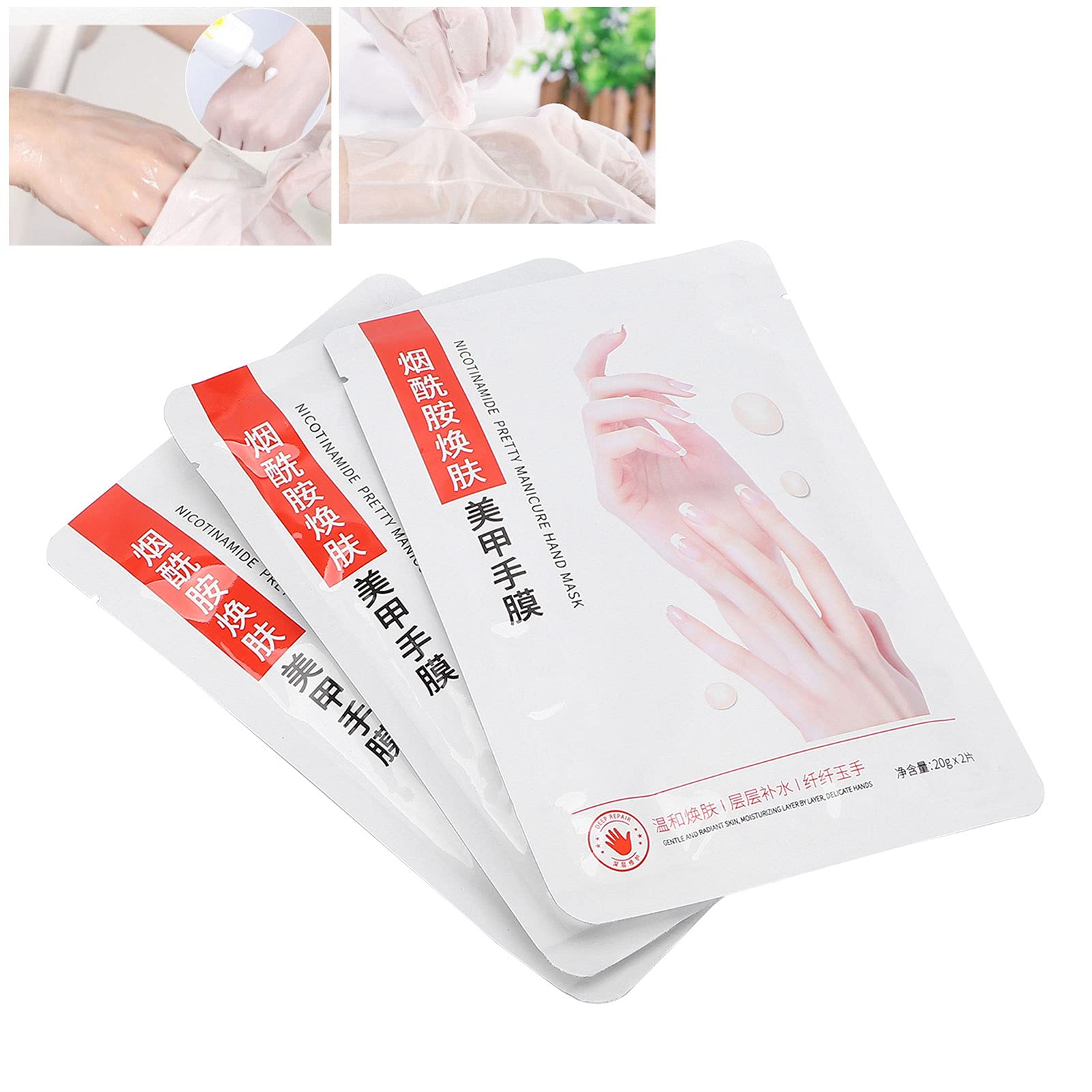 2Pcs X 3Packs Masque Exfoliant pour les Mains Sèches Bio Masque Peeling pour Réparation de la Peau des Mains Gants Hydratants pour les Mains Masque Peeling pour les Mains Masque Hydratant pour