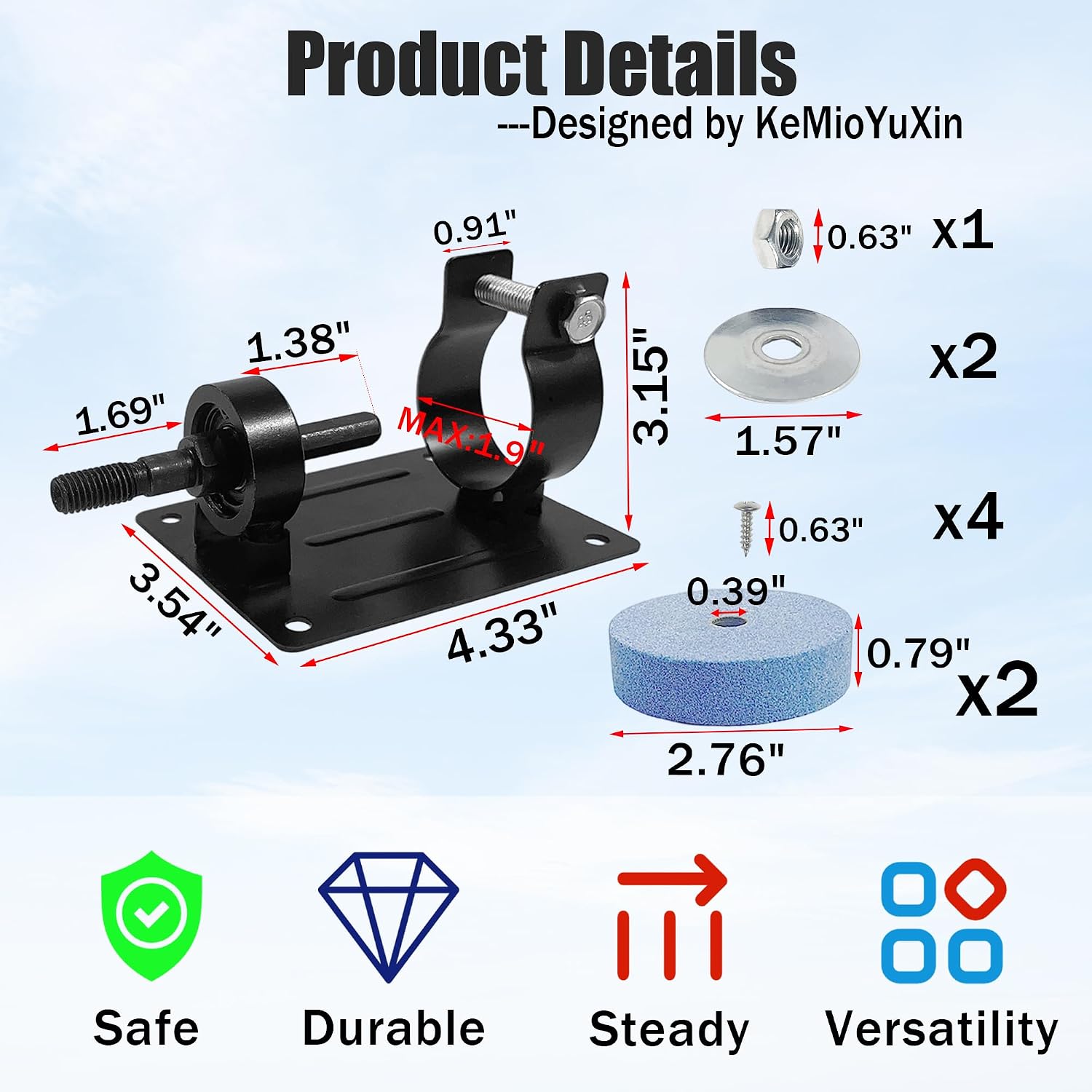 Grinding Wheel for Drill - Small Bench Grinder for Hand Drill, Sanding Bits Stand to Rotary Sharpening Tool,4.33" x3.54" x3.15" (3pcs)
