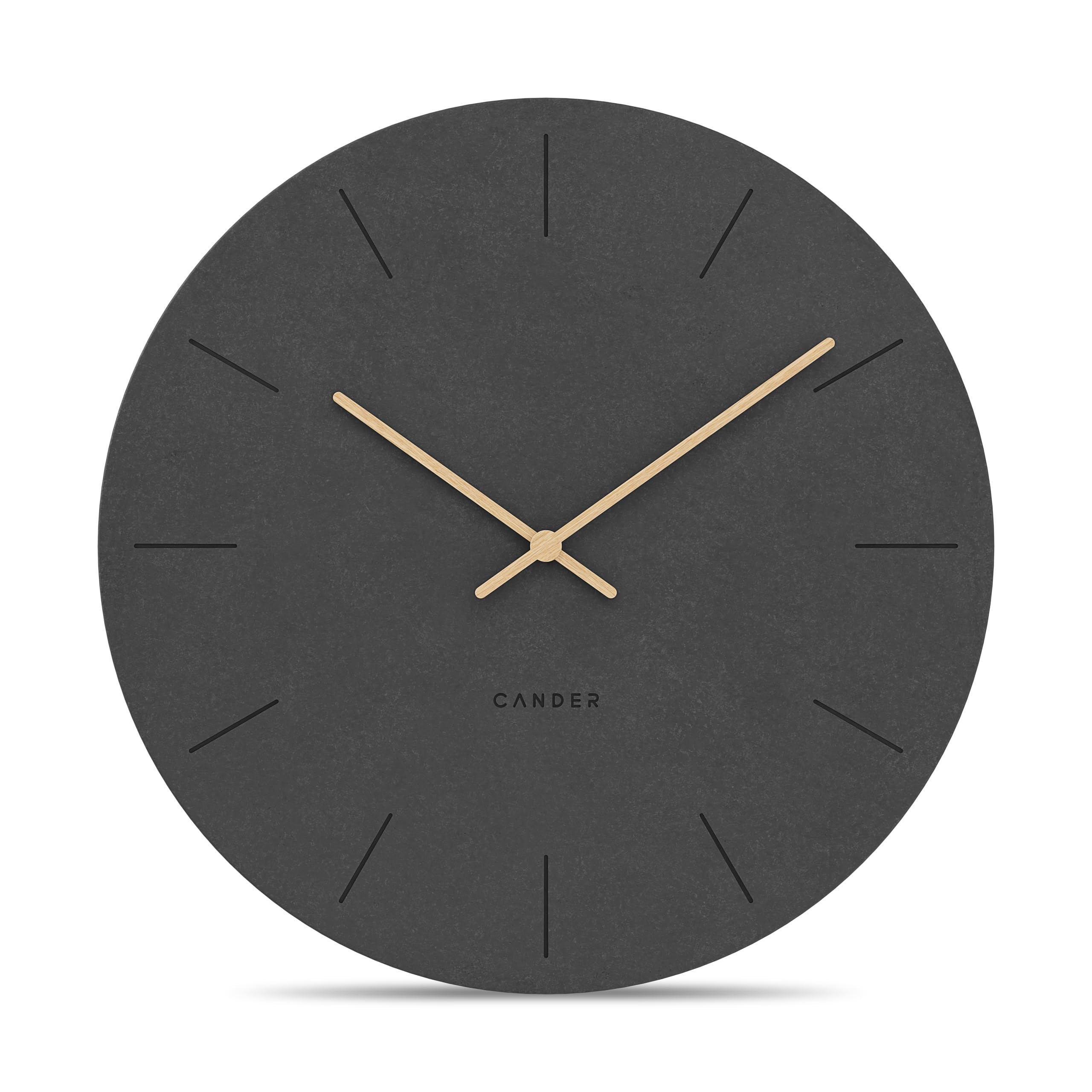 Cander Berlin MNU 2650 S XXL Wanduhr lautlos 50 cm ohne Tickgeräusche analog Wohnzimmer modern Vintage hellgrau Holzzeiger groß riesig