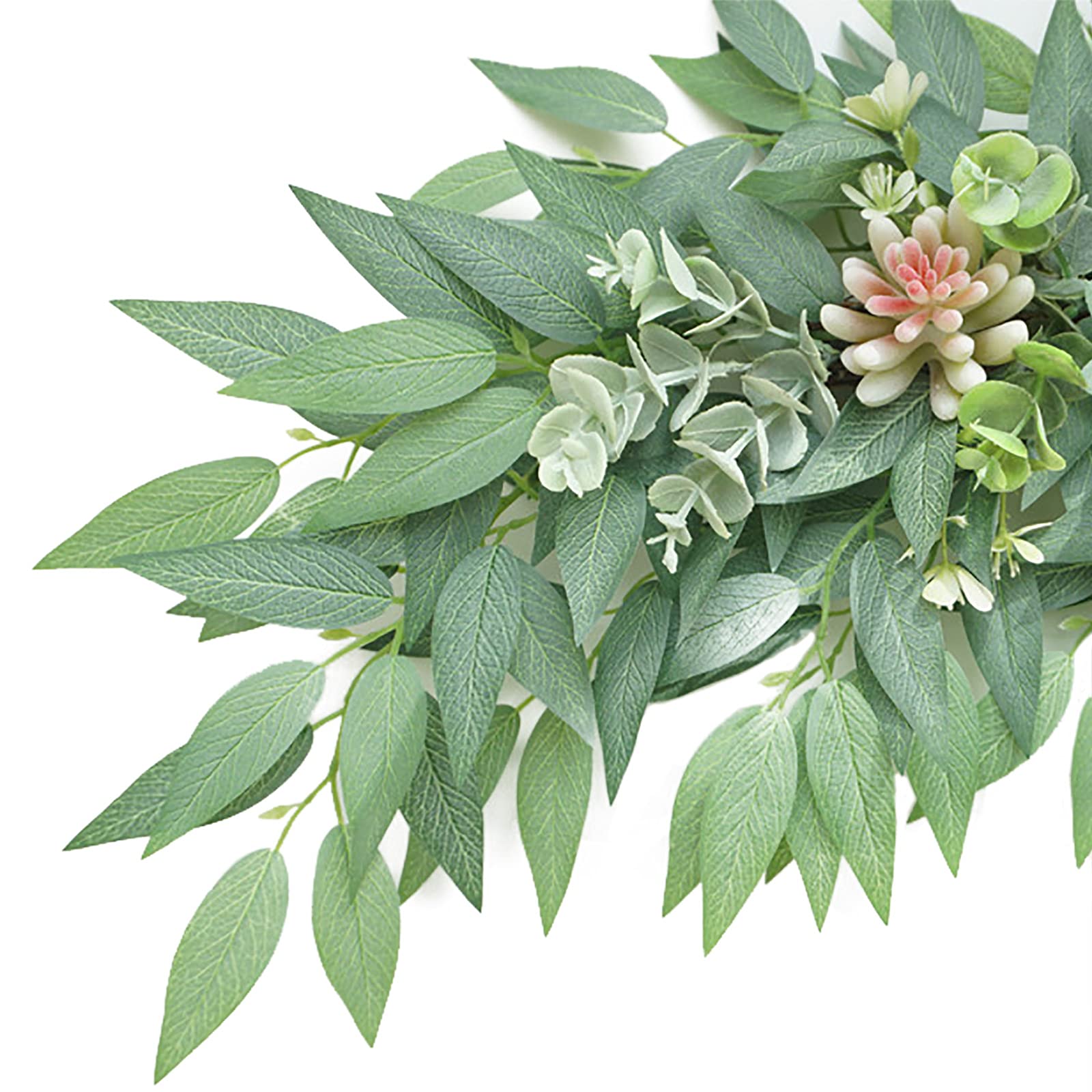 70 cm künstliche Sukkulenten Swag, dekorative Sukkulenten Swag mit grünen Blättern, Greenery Swag Farmhouse Floral Swag Girlande für Tisch Tafelaufsätze Wanddekoration