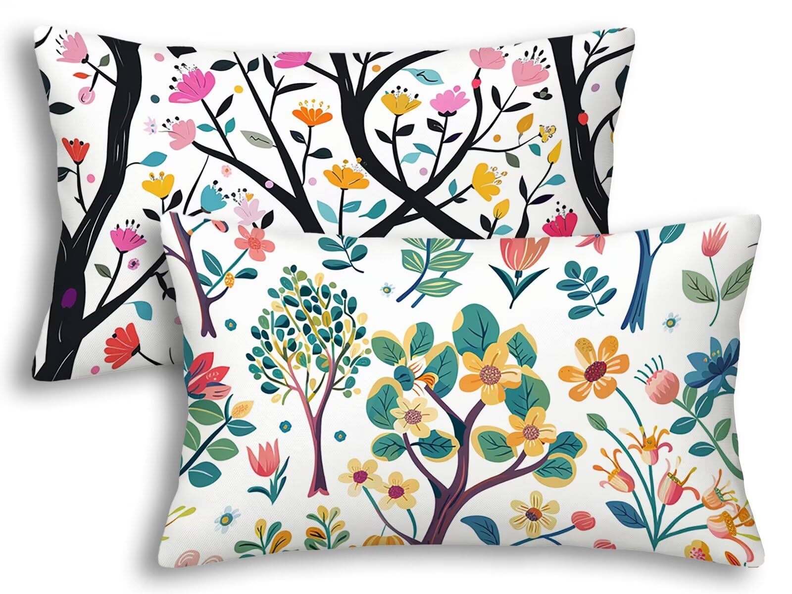 Fundas Cojines Rectangular de Flores para Decoración de Sofá y Cama