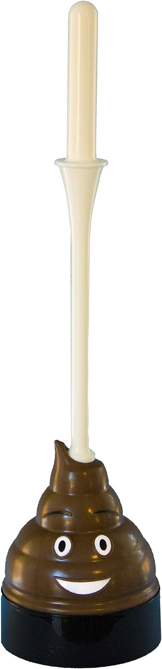 Emoji Toilet Plunger with Holder Drip Tray - 100% Fully Functional Poo Toilet Plungers Heavy Duty | Glow in The Dark Handle with Extra Leverage Grip, Toilet Paper Holder