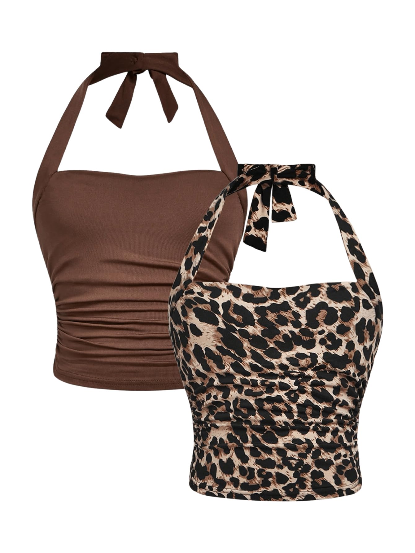 Leopard Print Top Women Y2k Women's Leopard Print Halter Top Y2k