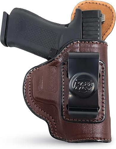 PH - Funda de cuero genuino para pistola Glock 43, funda táctica de cuero Iwb, funda de cuero oculta para llevar a cabo en el hogar, cómoda apéndice