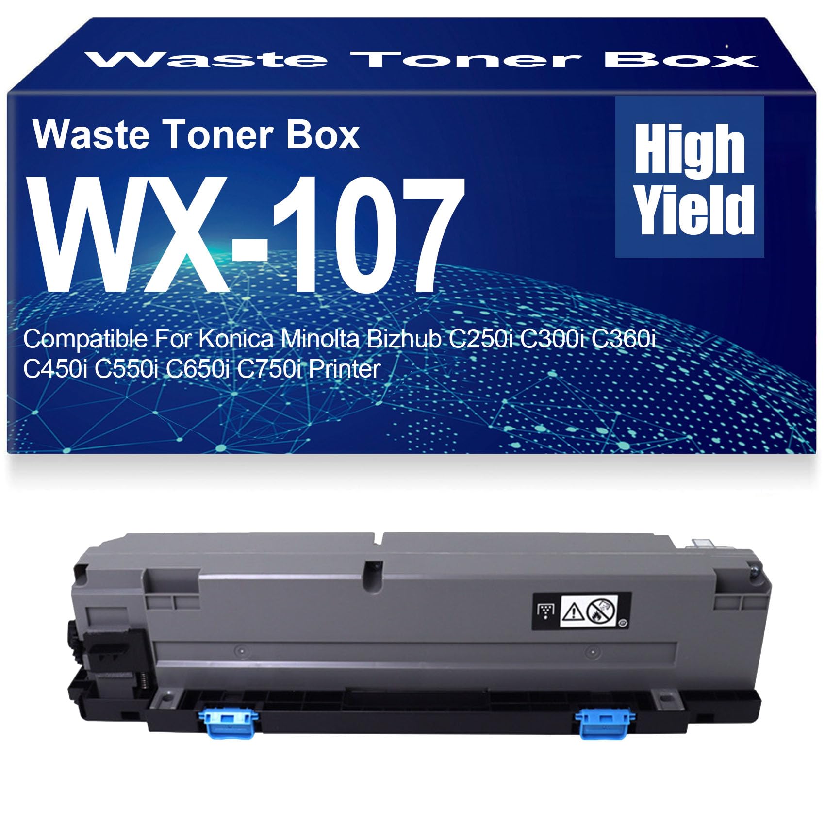 Conteneur de Toner usagé WX-107 Compatible avec Le conteneur de Toner usagé WX107 pour Konica Minolta Bizhub C250i C300i C360i C450i C550i C650i C750i Imprimante,WX107 Black-1PC