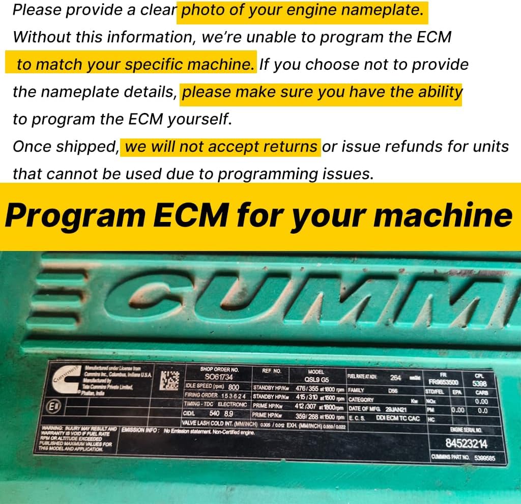 4995445 ECM ECU Controller for Cummins ISDe CM2150 CM2880 - qsb Engine Electronic Control Unit Module, Plug and Play (4995445, 4995445NX, 4995445RX)