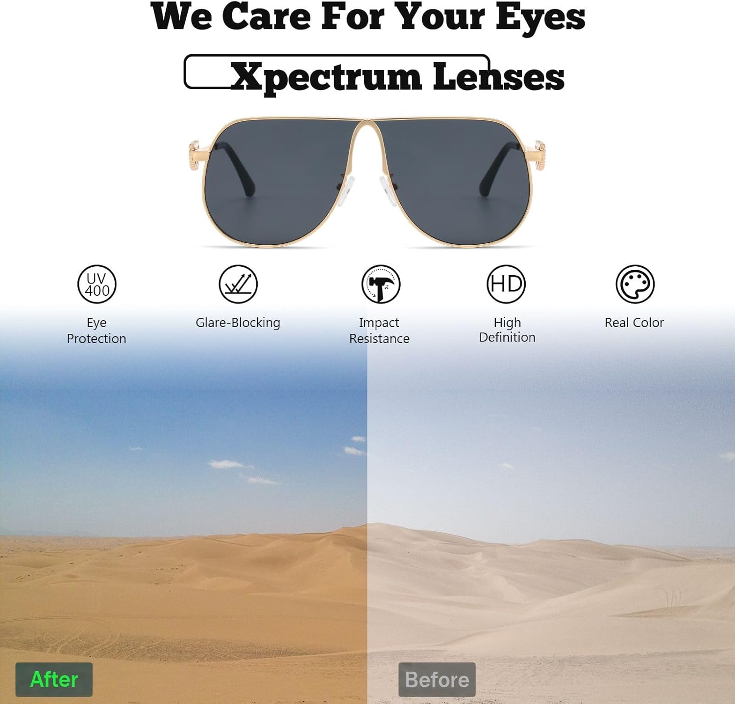 Xpectrum Oversized Retro Aviator Sunglasses Womens Vintage 70s 80s Sun Glasses Trendy Square Aviators - Image 6