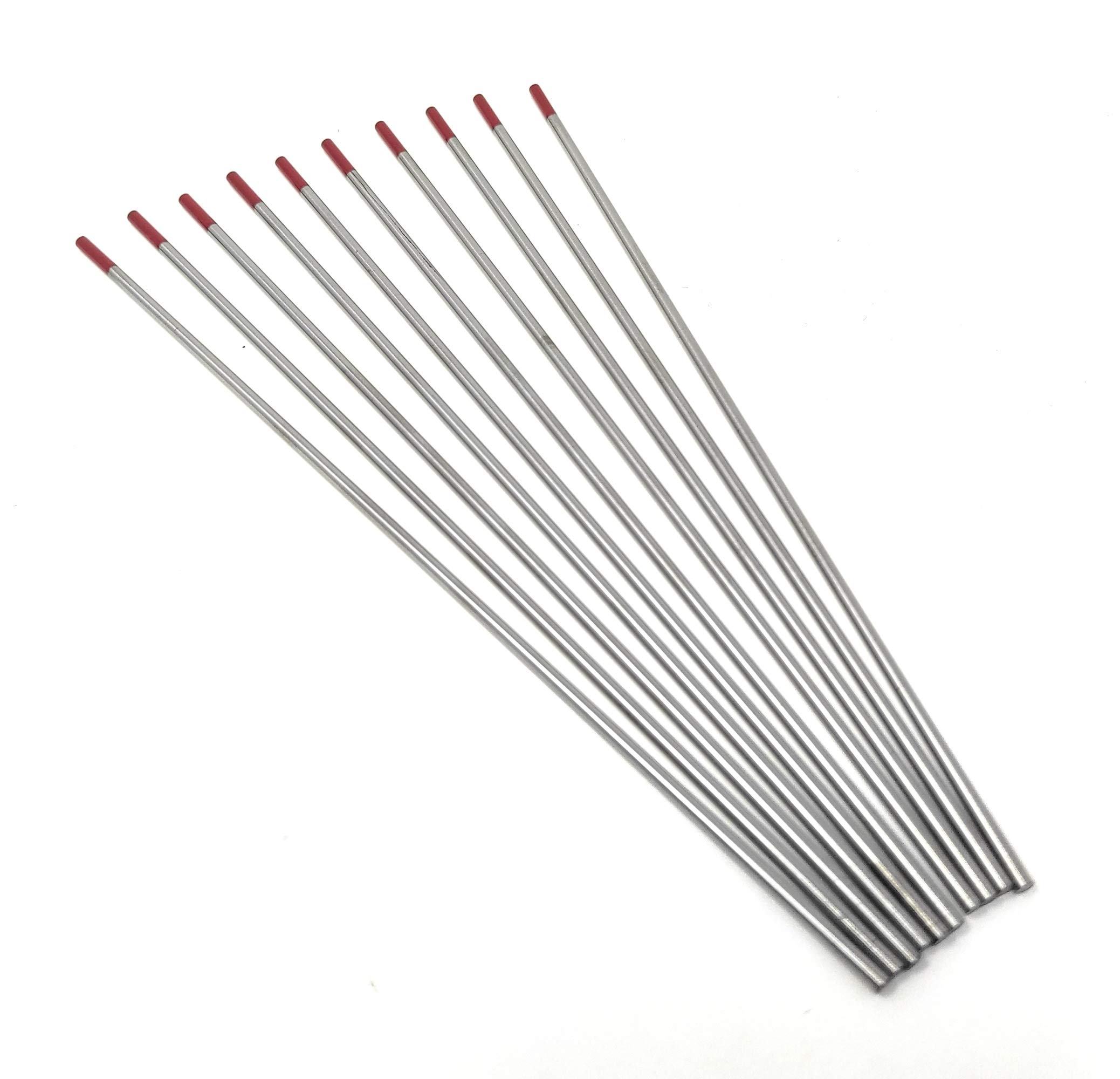 ELCAN Tungstens TIG spawanie Torio 2,0% czerwony WT20 profesjonalny, 1.0 1.6 2.0 2.4 3.2 3.2 elektrody spawalnicze TIG palnik, 10 jednostek - rozmiar: 2,4 x 175 mm