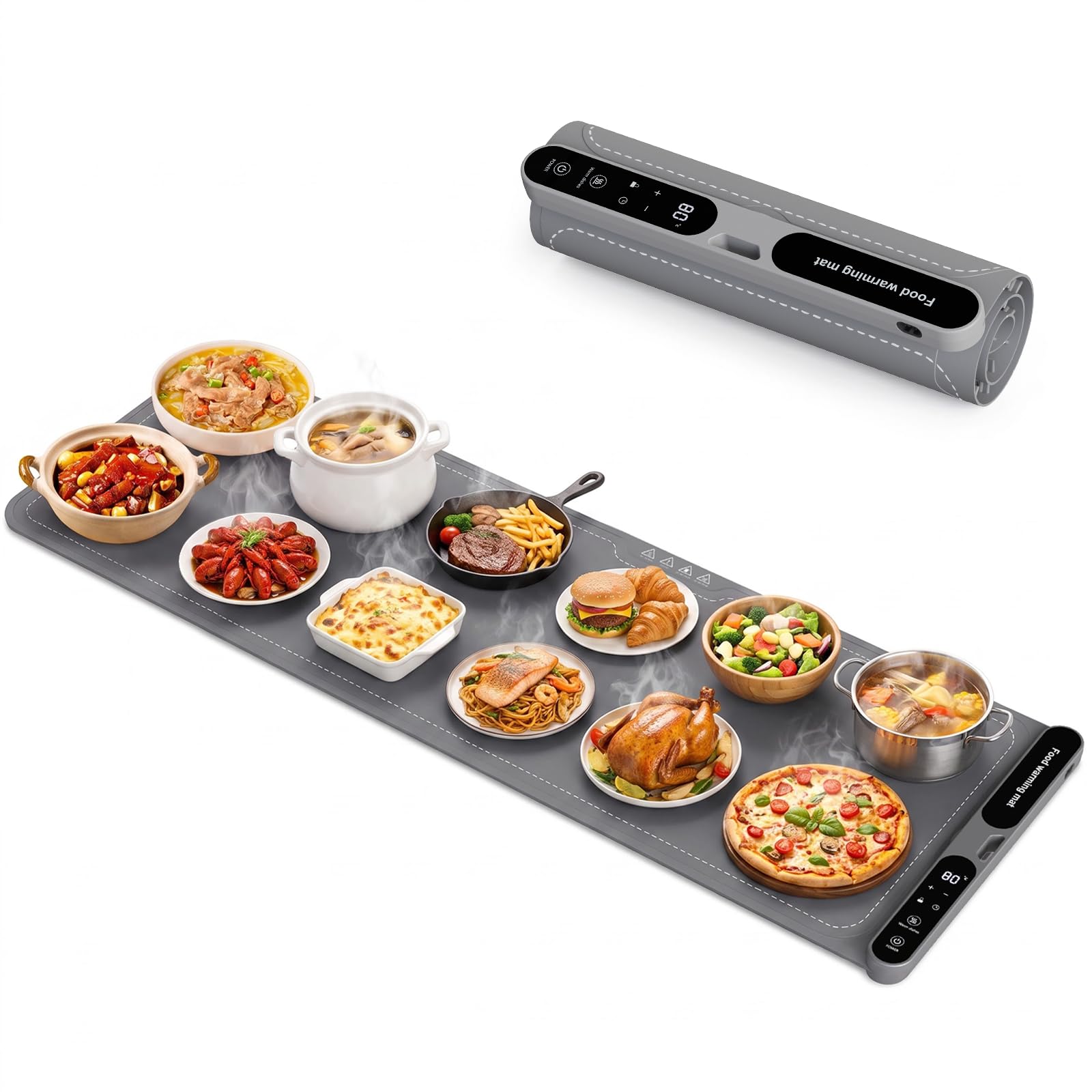 Food Warming Mat, Extra Long Food Warmer for Table (120x 38 CM)