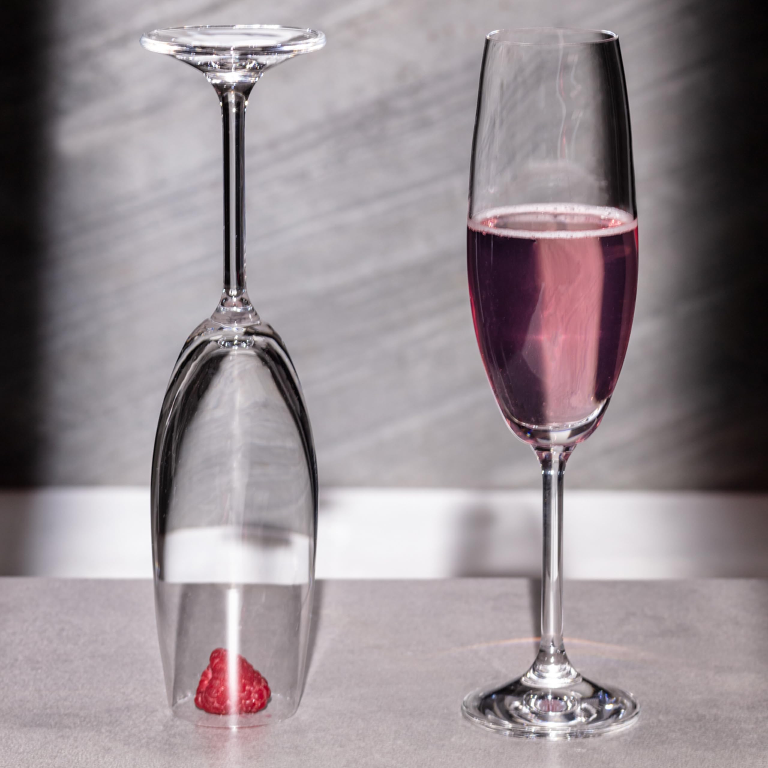 KROSNO Kryształowe Kieliszki do Szampana | Zestaw 6 Kieliszków | 210 ml | Kolekcja Venezia | Idealne do Domu, Restauracji i na Przyjęcia | Można Myć w Zmywarce