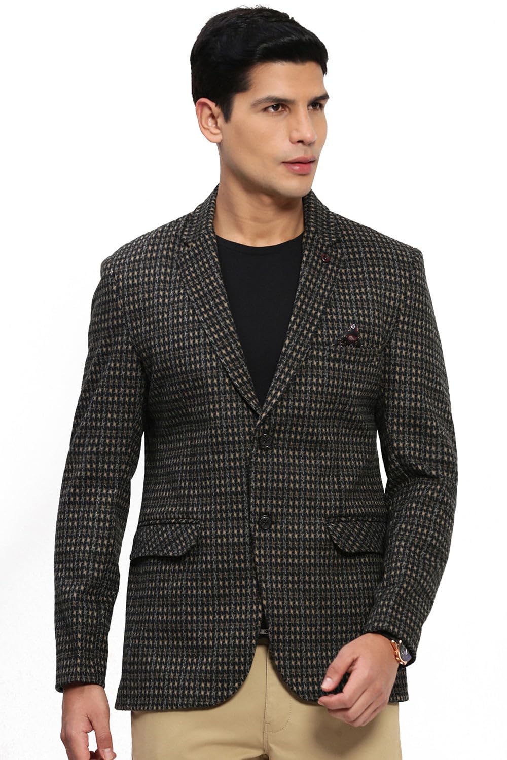 Men Check Print Single Breasted Casual Blazer | Notched Lapel Full Sleeves Cotton Blazer for Mens | Slim Fit Regular Length Blazer for Men's-image-25