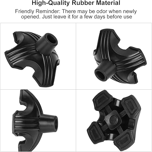 Miniatura 16 de supregear Punta de bastón resistente – Base de goma antideslizante autónoma para bastón – Almohadilla estable de repuesto de 4 puntas para bastón