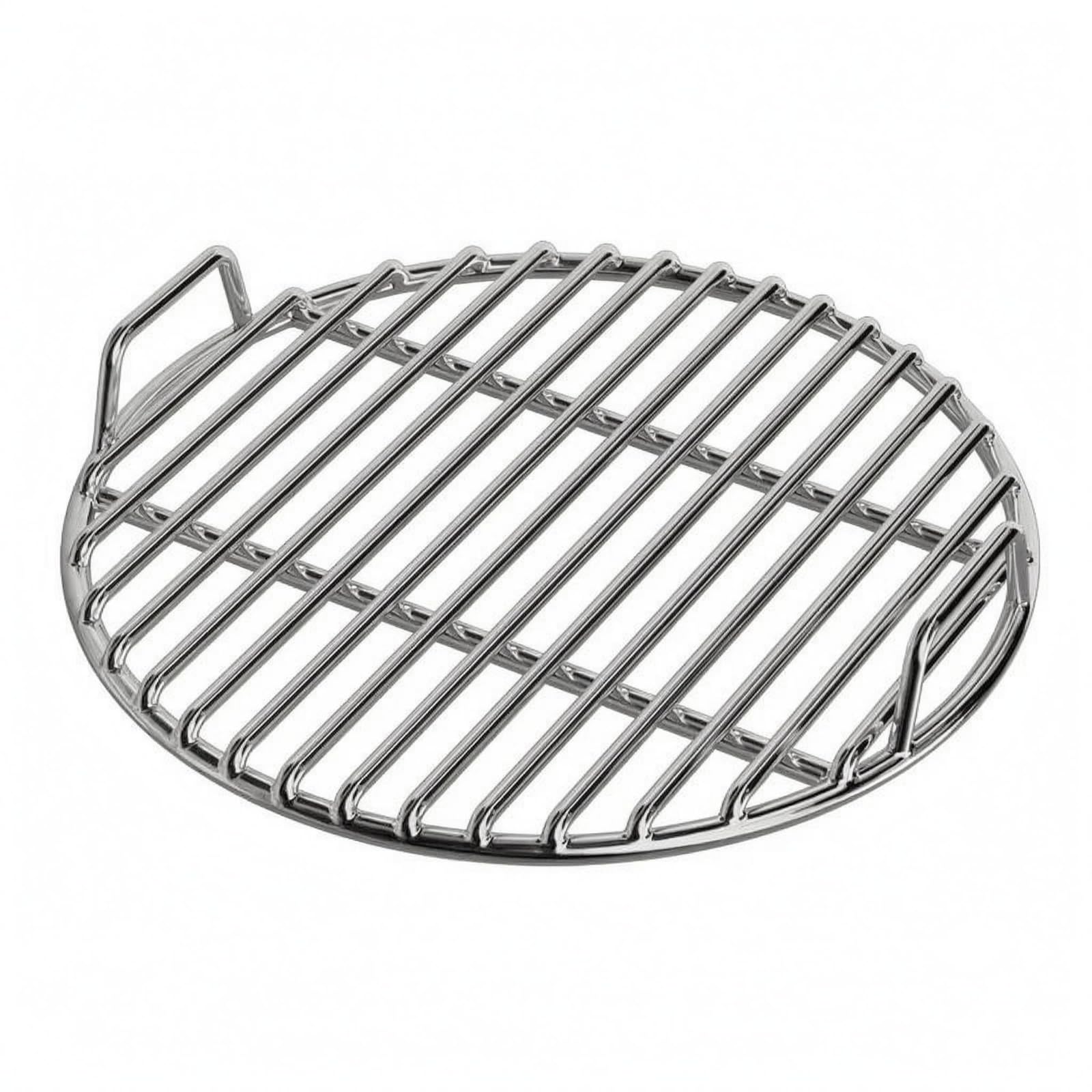 perfeclan Barbecue Grill Rack Stainless Steel Grill Grate Circular Cooking Grate Outdoor Grilling Rack with Handles and Reinforced Frame Suitable for Camping, Diameter 30cm With Handle