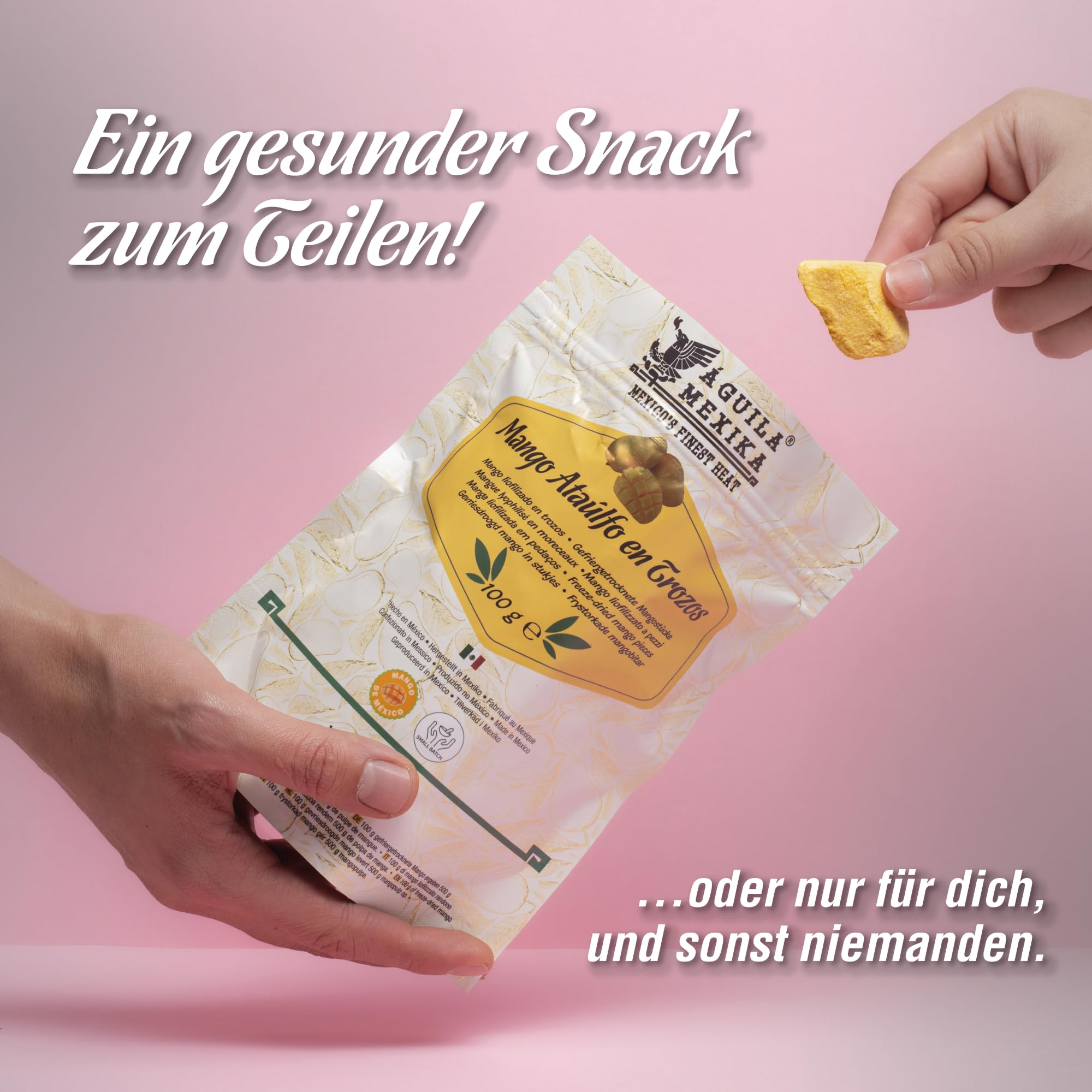 AGUILA MEXIKA | Gefriergetrocknete Mangostücke 12er-Pack | aus mexikanischen Ataulfo Mangos | Natürlich süß - Vielseitig einsetzbar.