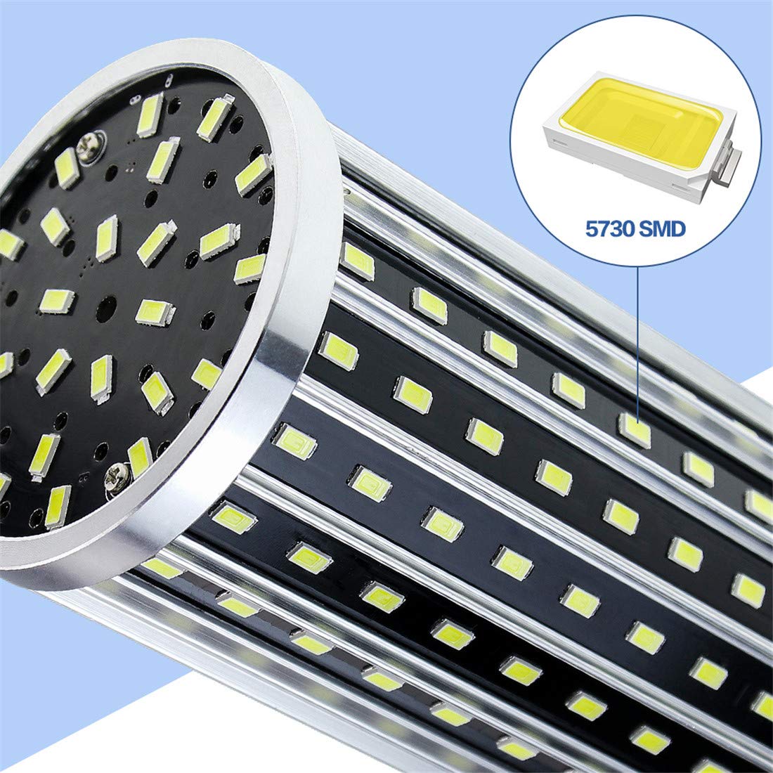LED Maíz Bombilla Luz De Maíz 220V Bombilla LED E27 Luz De Vela 6000K Luz Diurna [13.800 Lúmenes] En Lugar De 400W De Halogenuros Metálicos Por Vatio Utilizada En Talleres De Garaje, Etc,White e27