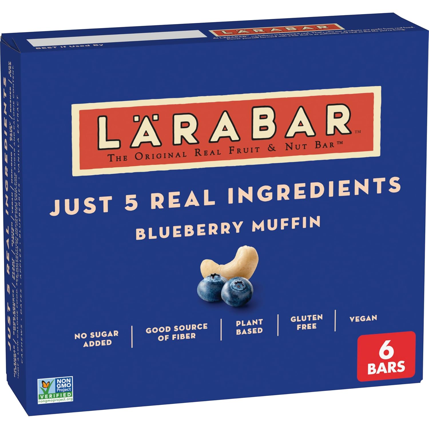 Larabar Blueberry Muffin, Gluten Free Vegan Fruit & Nut Bars, 6 ct