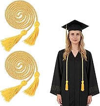 Pack of 2 Graduation Cord Braided Cord with Tassel Cords Graduation 2026 1.7 m Long Tassels Gold Graduation Decoration Graduation Decoration Gold