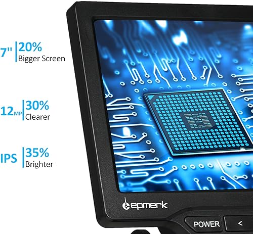Miniatura 4 de Microscopio digital con multímetro microscopio de soldadura LCD con pantalla de 7 pulgadas, microscopio digital para reparación electrónica 1200X