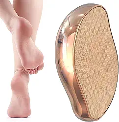 Ralador de calos de cristal para pés – Ferramenta de pedicure para uso seco/molhado, remove eficazmente a pele morta e calos com forma ergonômica