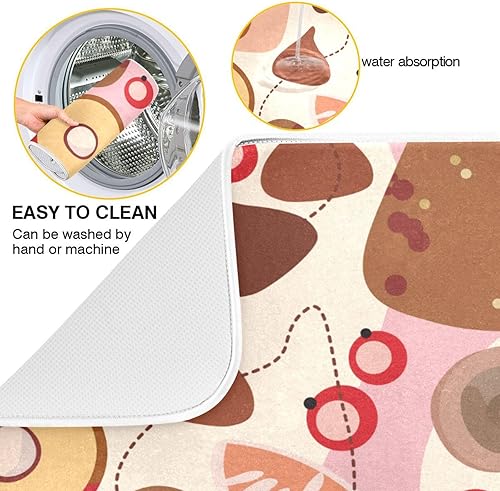 Miniatura 2 de Sweet Stuff Chocolate Candies Caramel Slices Dish Mat Dish Drying Pad For Kitchen Counter Dry Matt For Dishes Tapete Para Cocina 16'' x 18''