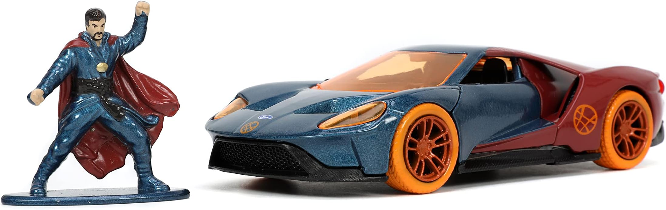 Jada Toys Marvel 1:32 2017 Ford GT Die-cast Car with 1.65" Dr. Strange Figure, Toys for Kids and Adults