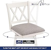 Vista 12 de Home Brookline Swivel Bar Stool Chair with 360° Turn Mechanism, Rustic Farmhouse Stools for Kitchen Counter with Cushion, 24" Seat Height, Black