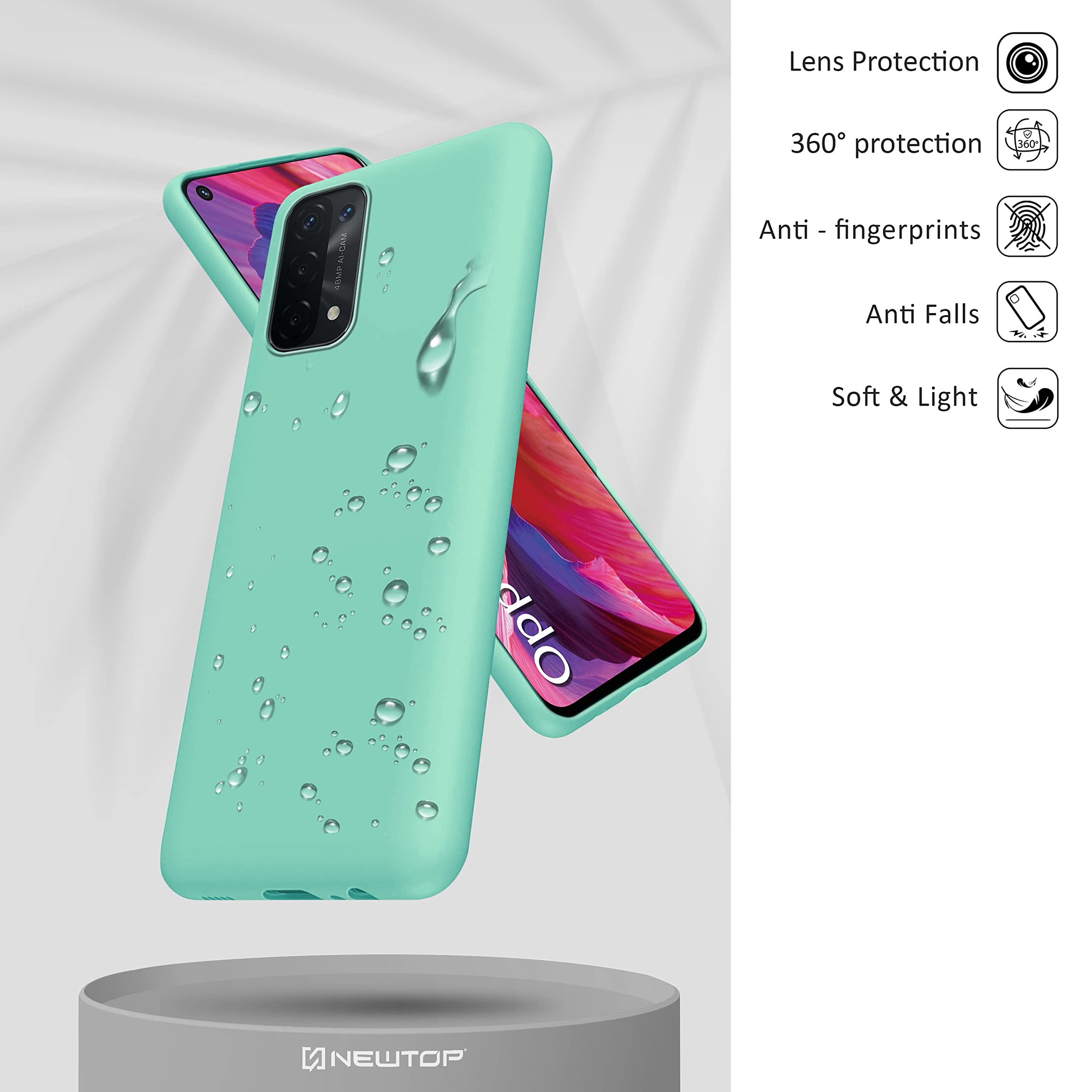 N NEWTOP Cover Compatibile con Oppo A74 5G Custodia TPU SOFT Gel Silicone Ultra Slim Sottile Flessibile Case Posteriore Protettiva (Trasparente Opaco