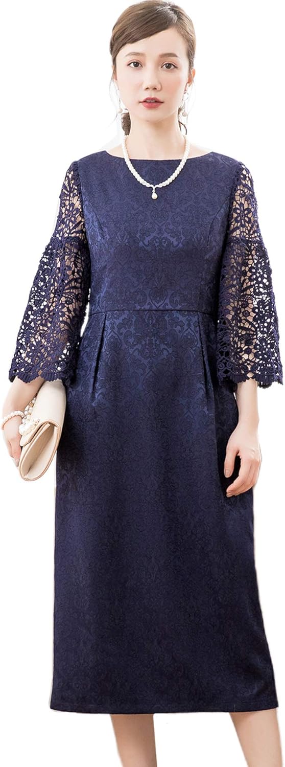 [AYUWEVN] パーティードレス ワンピース 結婚式 二次会 卒業式 卒園式 フォーマル ダマスク ワンピース ドレス スーツ