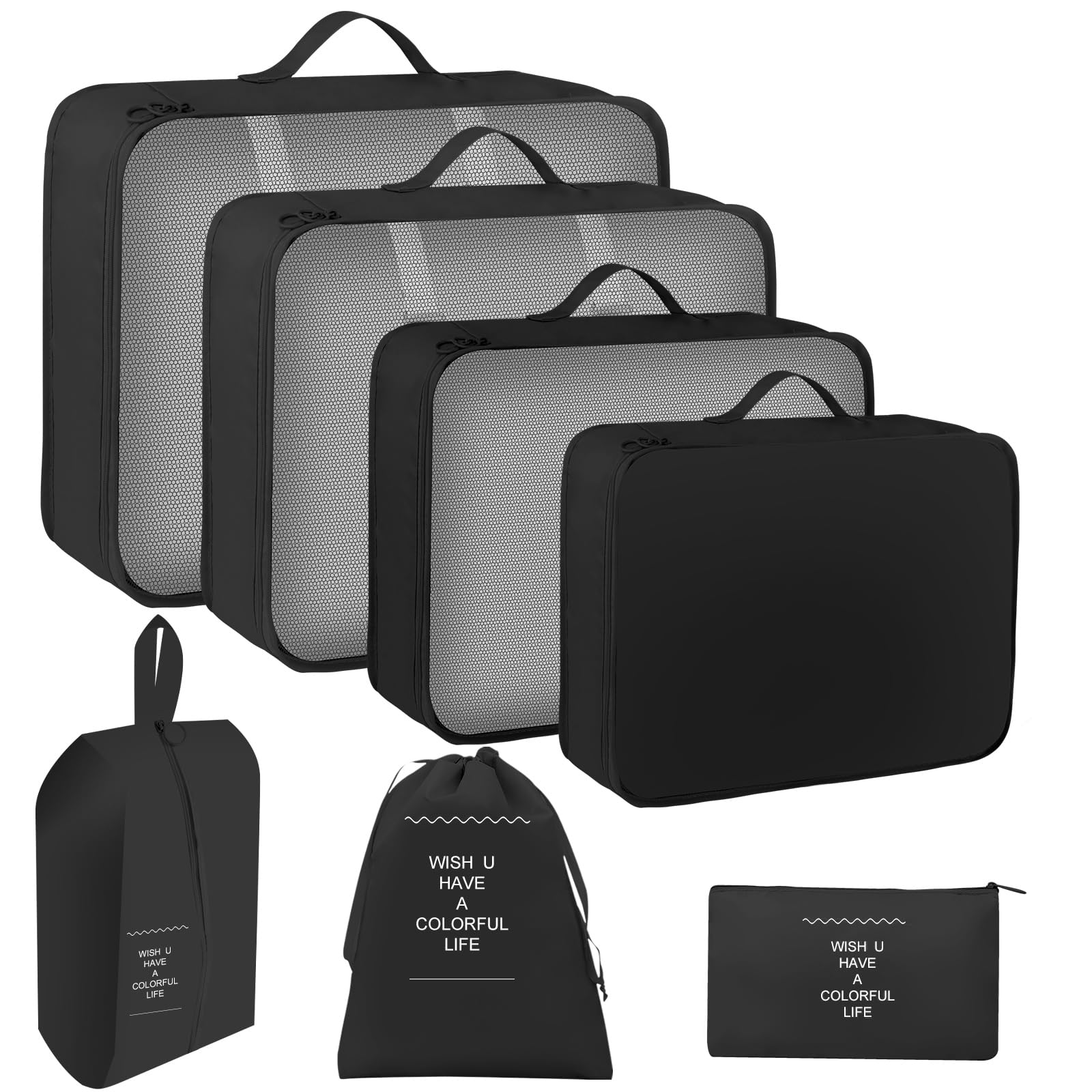 Set Organizer Valigia 7 Pezzi - Cubi Per Vestiti, Scarpe, Intimo - Impermeabile E Leggero - Foto 3