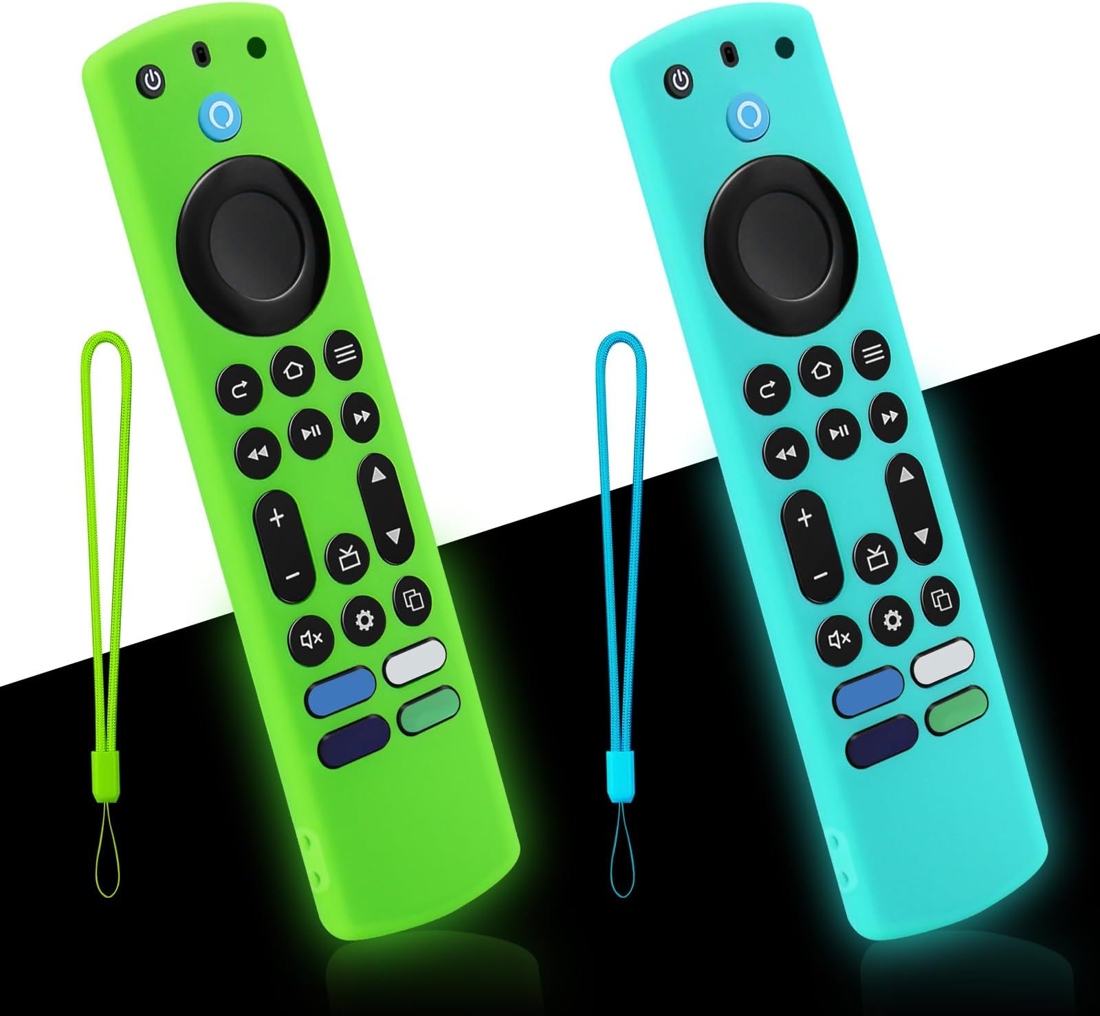 2-Pack Remote Cover for Insignia TV Remote Controls, Glow Green & Glow Blue