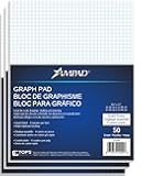 Ampad Evidence Quadrille Pad, Size 8-1/2 x 11, White Paper, 4x4 Quad Ruling, 20 Pound Premium Stock Paper, 50 Sheets Per Pad (22-000) (3 Pads)