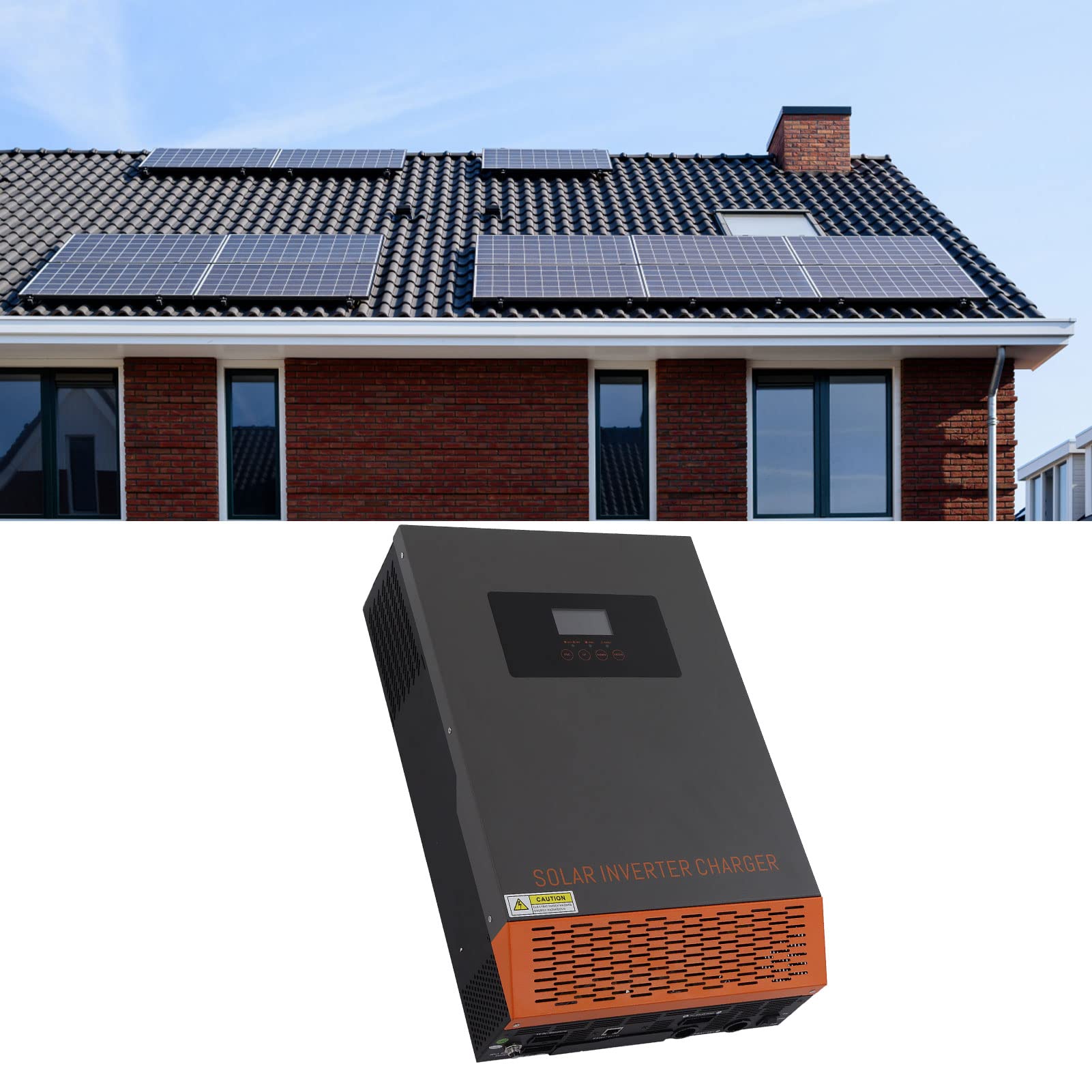Oumefar Caricatore Inverter Solare Ad Alta Efficienza da 3500 W con MPPT per Uso Domestico e in ufficio. Lega di Alluminio