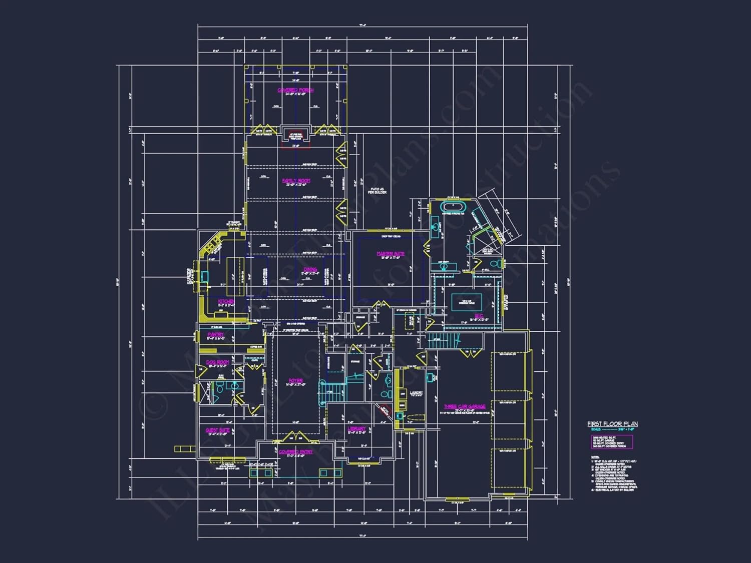 19-1299 HOUSE PLAN - Modern Farmhouse Plan - 4-Bed, 3.5-Bath, 3,200 SF