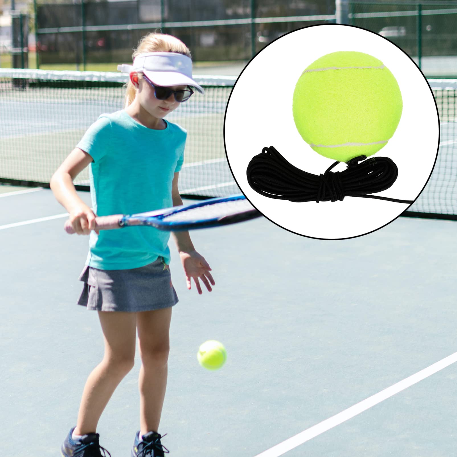 INOOMP 2pcs Rope Tennis Training Ball Tennis Training Tool Self Practice Tennis Equipment Training Tennis Ball Toy High Bounce Tennis Outdoor Individual Nylon with Line