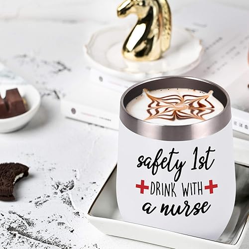 Miniatura 2 de Ideas de enfermeras para mujeres, vaso de vino de seguridad para la primera bebida con una enfermera, idea para mujeres, frineds, novia, enfermera,