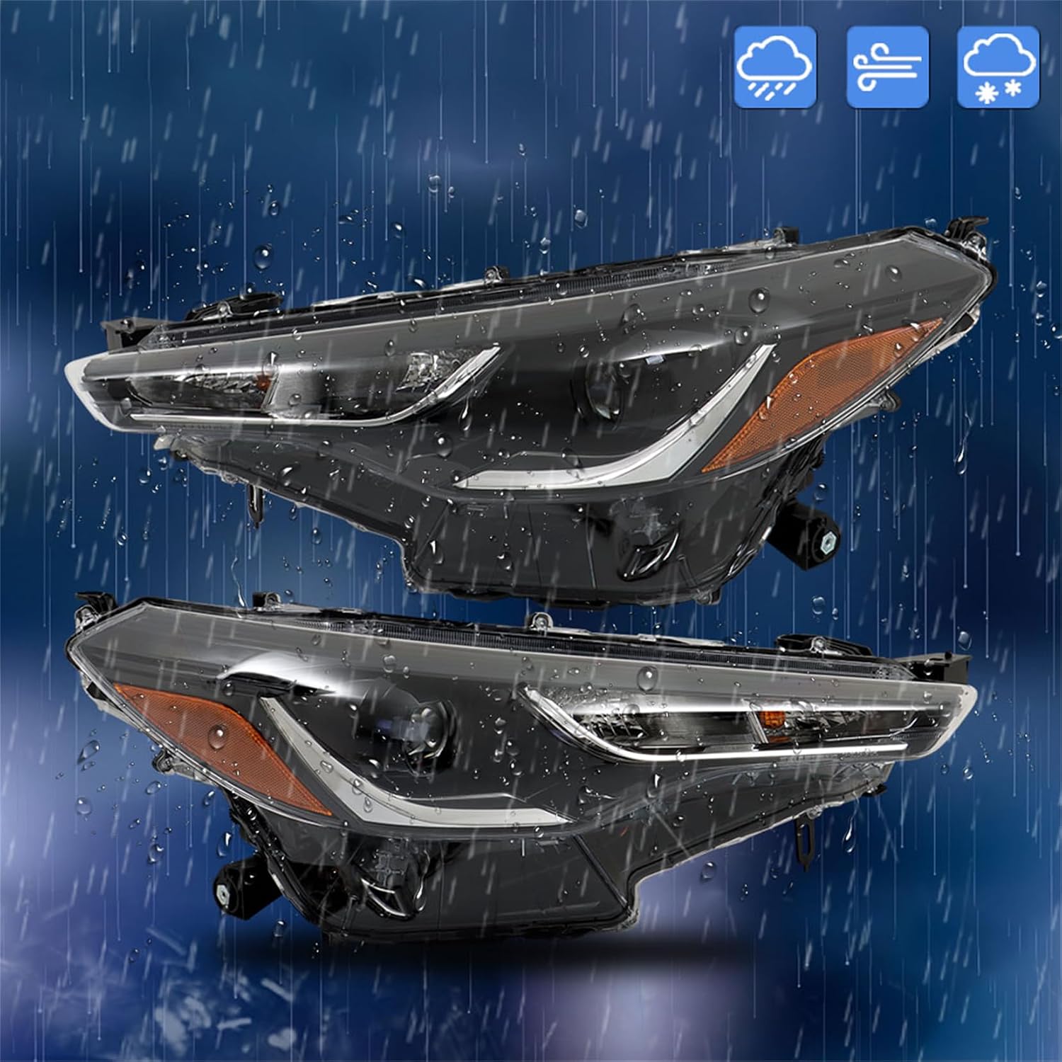 Headlight Headlamp Assembly Right & Left Replacement for 2022 2023 Corolla Cross L LE