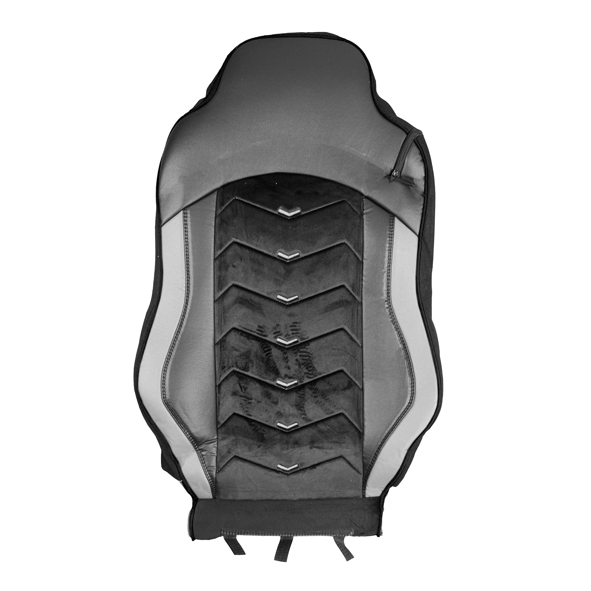 Generisch Fundas de asiento aptas para MAN TGX TGS TGM TGL 2015-2020 Camión 1+1 Piel/Alcantara, color negro con gris