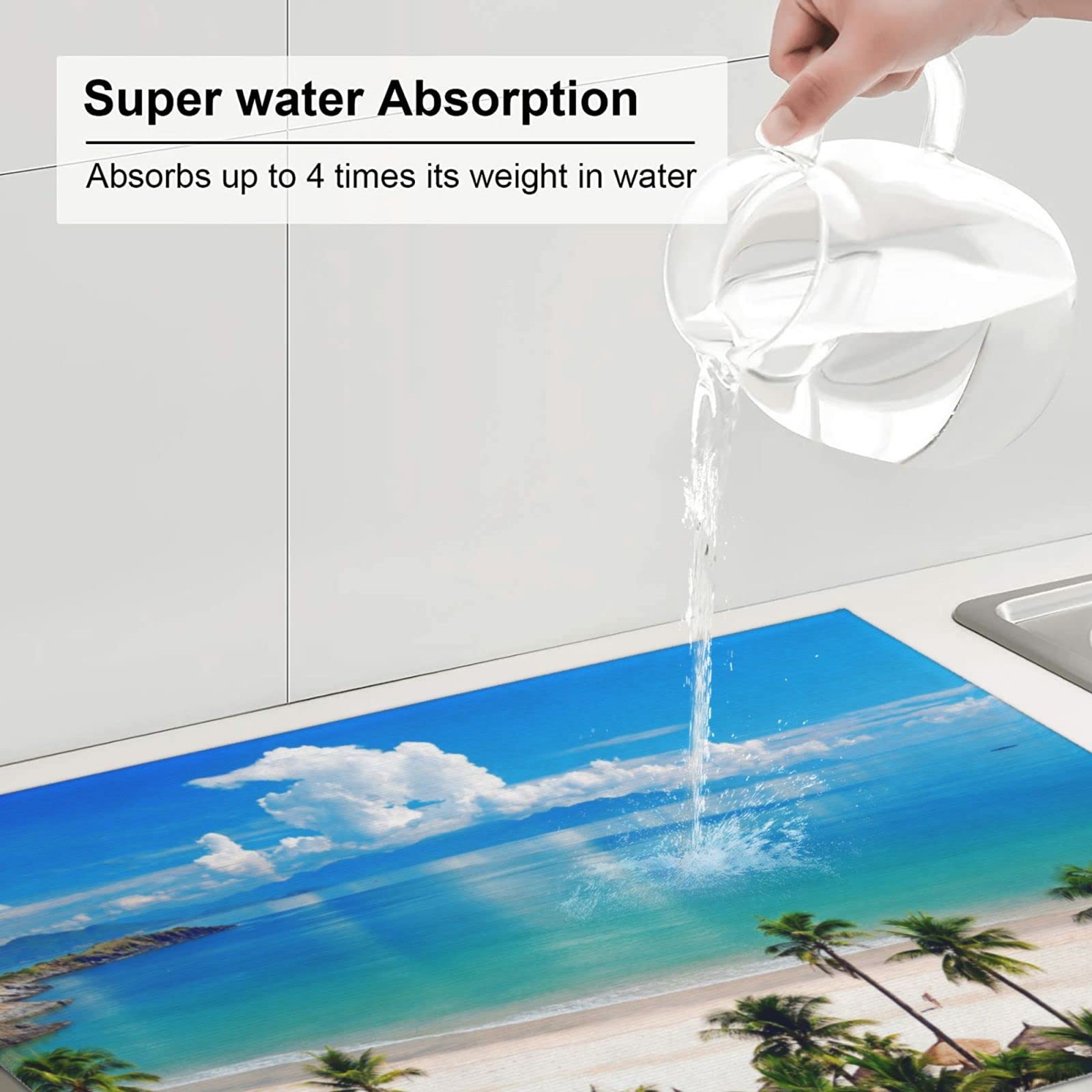 Tapis De Séchage Pour Vaisselle, Oiseau De Paradis Tropical Tapis